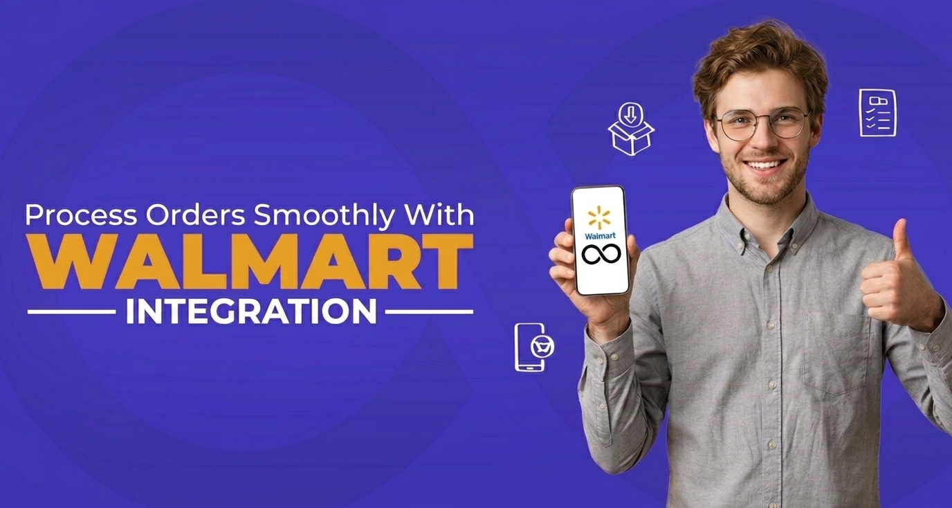Promotional banner for automated Walmart Marketplace integration and e-commerce order fulfillment services.