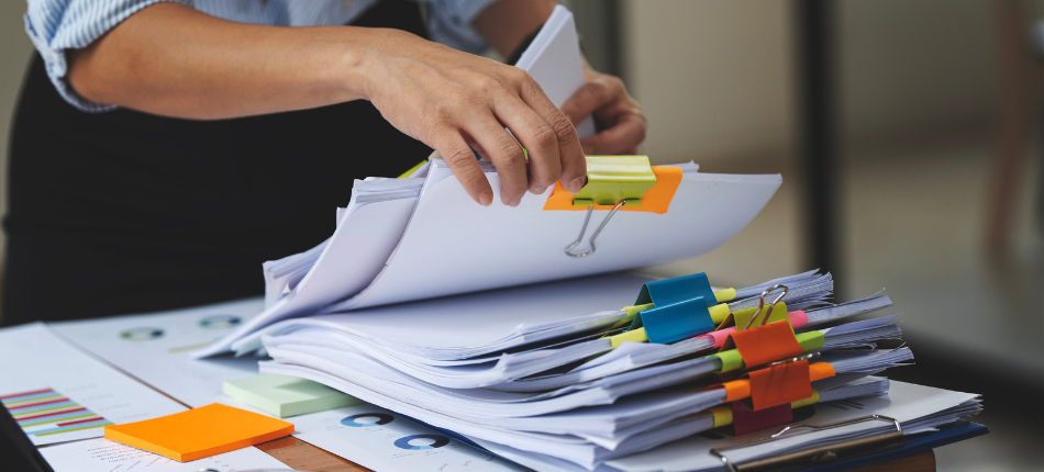 image of sorting through documents
