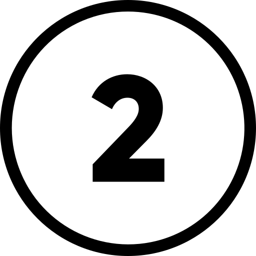 number two inside circle icon