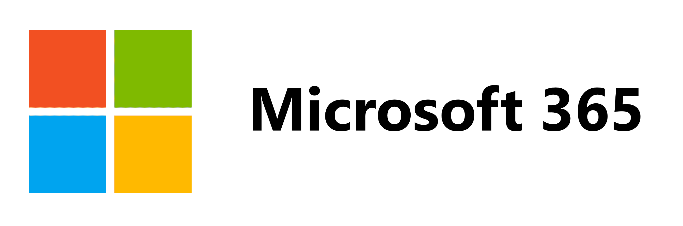 Microsoft logo next to the text Microsoft 365 in gray font.