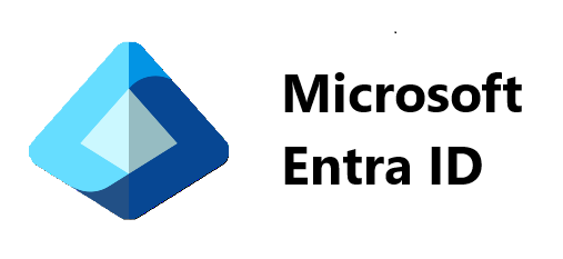 Microsoft Entra ID logo with blue overlapping diamond shapes.