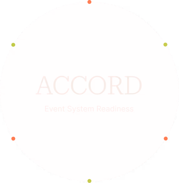 Circle with the word 'ACCORD' faintly visible in the center, surrounded by small colored dots at the edge.