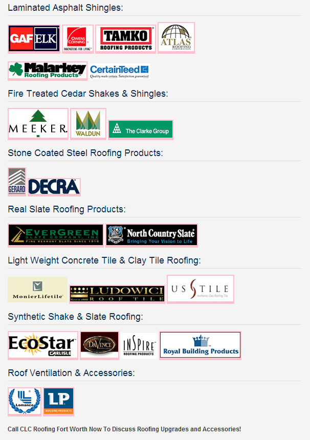 Roofing Manufacturers List