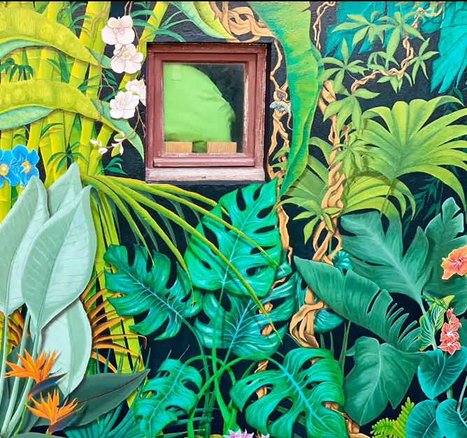 Decor-peint-vegetale-tropical 1