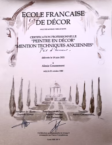 diplome de decor