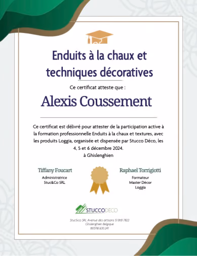 diplome enduit à la chaux