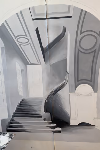 Décor-personnalisé-sur-mur-monochrome-technique 1