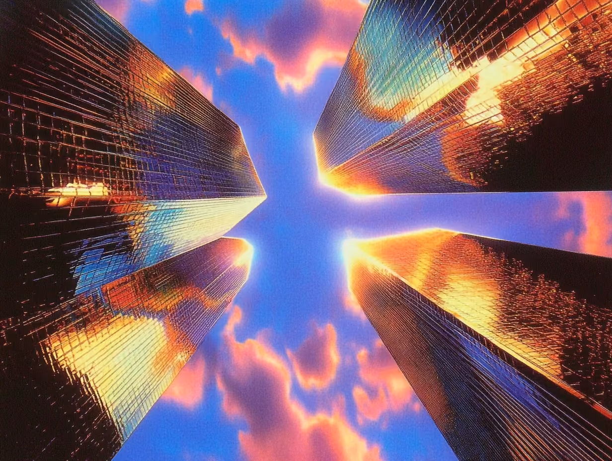 The city of Houston with iridescent colors