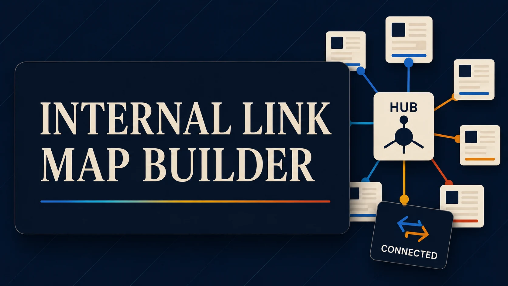 Free Internal Link Map Builder with a central topic hub and connected supporting pages.