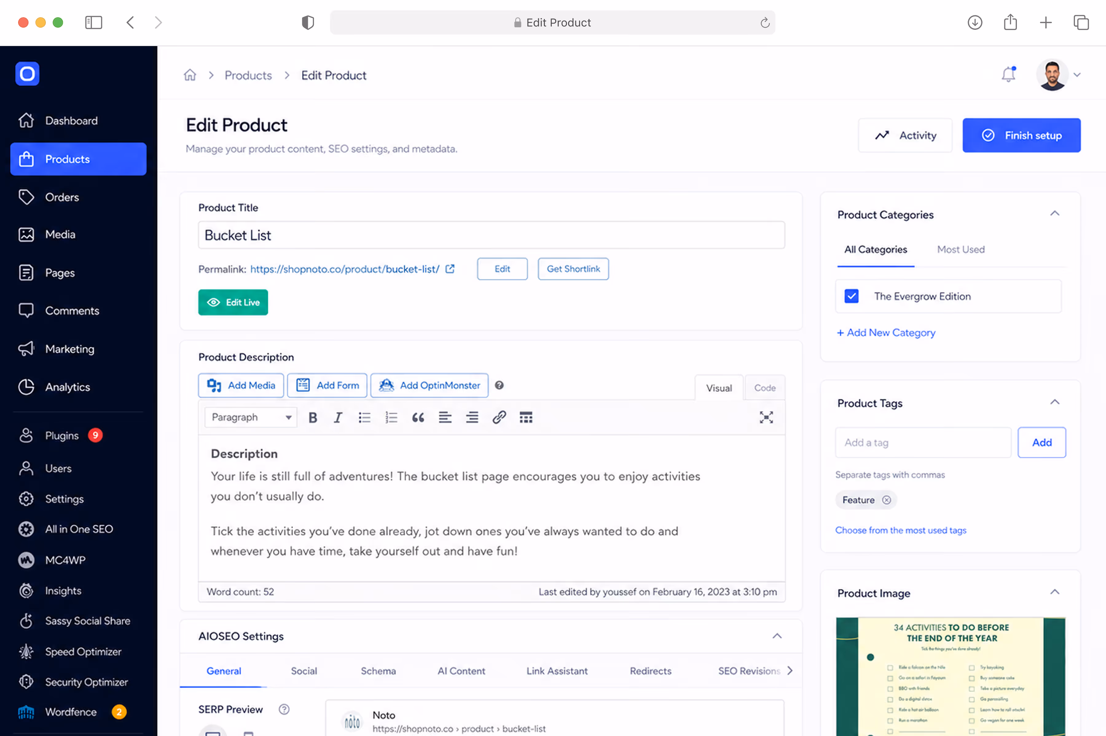 Gahez e-commerce store preview in browser