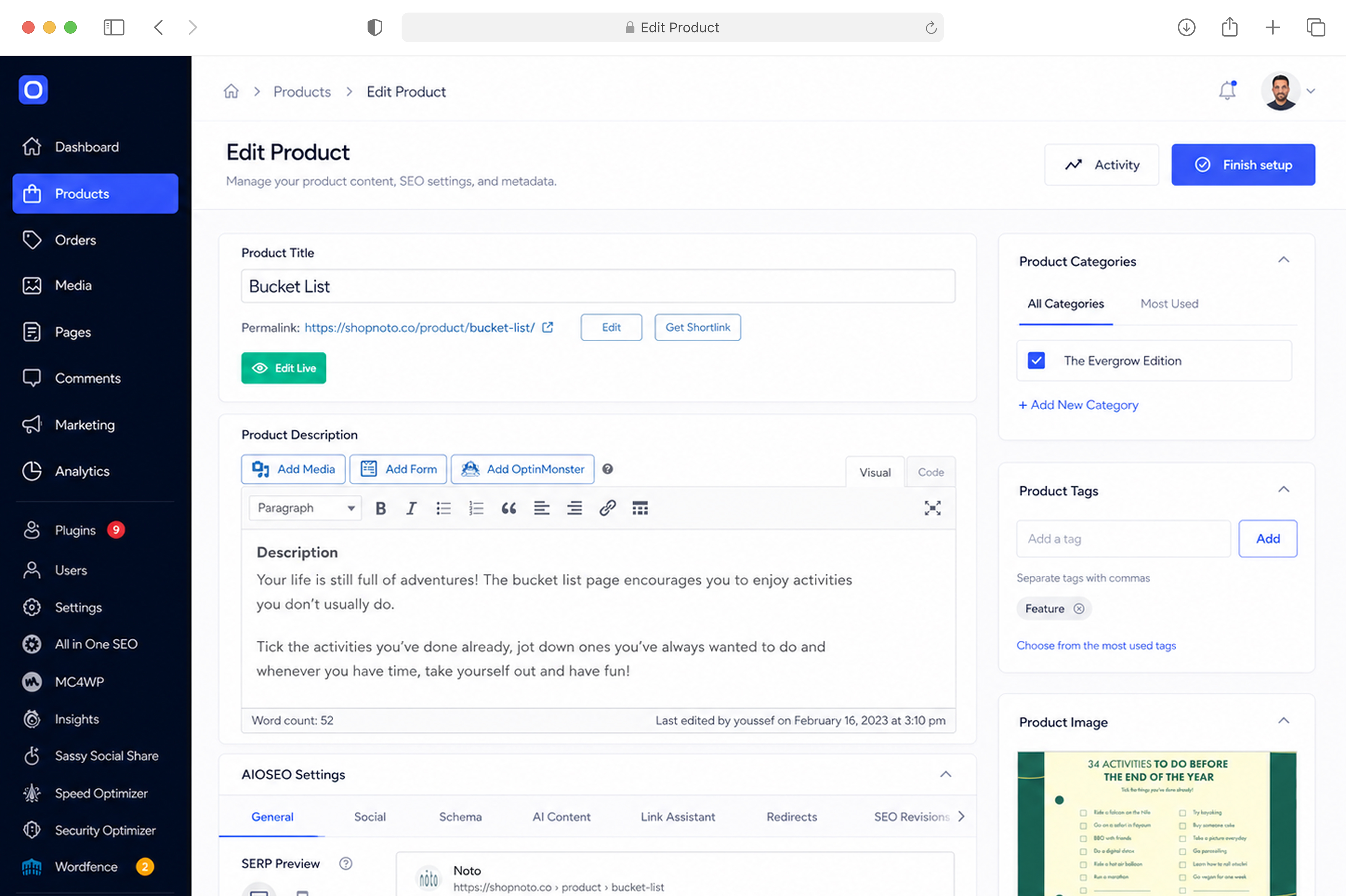 Gahez e-commerce store preview in browser