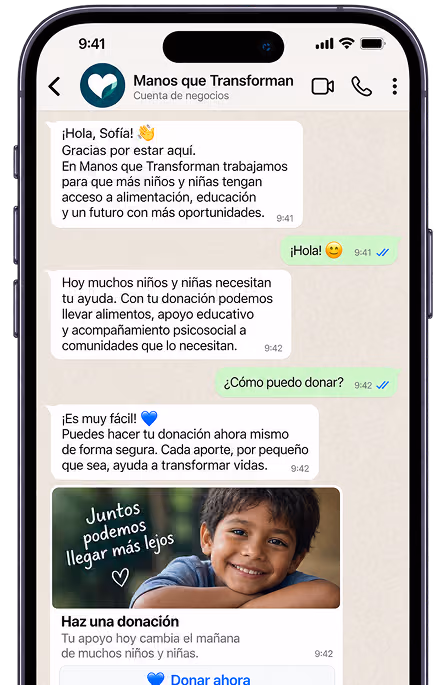 Ilustración conceptual de ALMA IA respondiendo a un donante