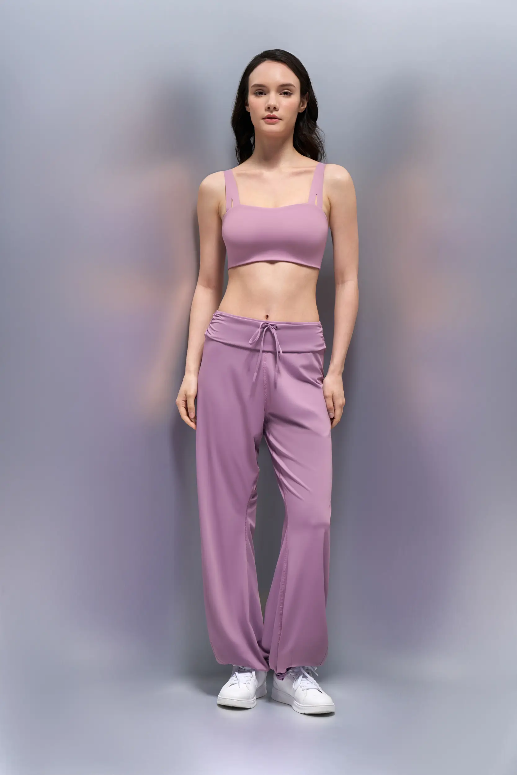 Ruching Sports Bra & High-waisted Yoga Bubble Pants