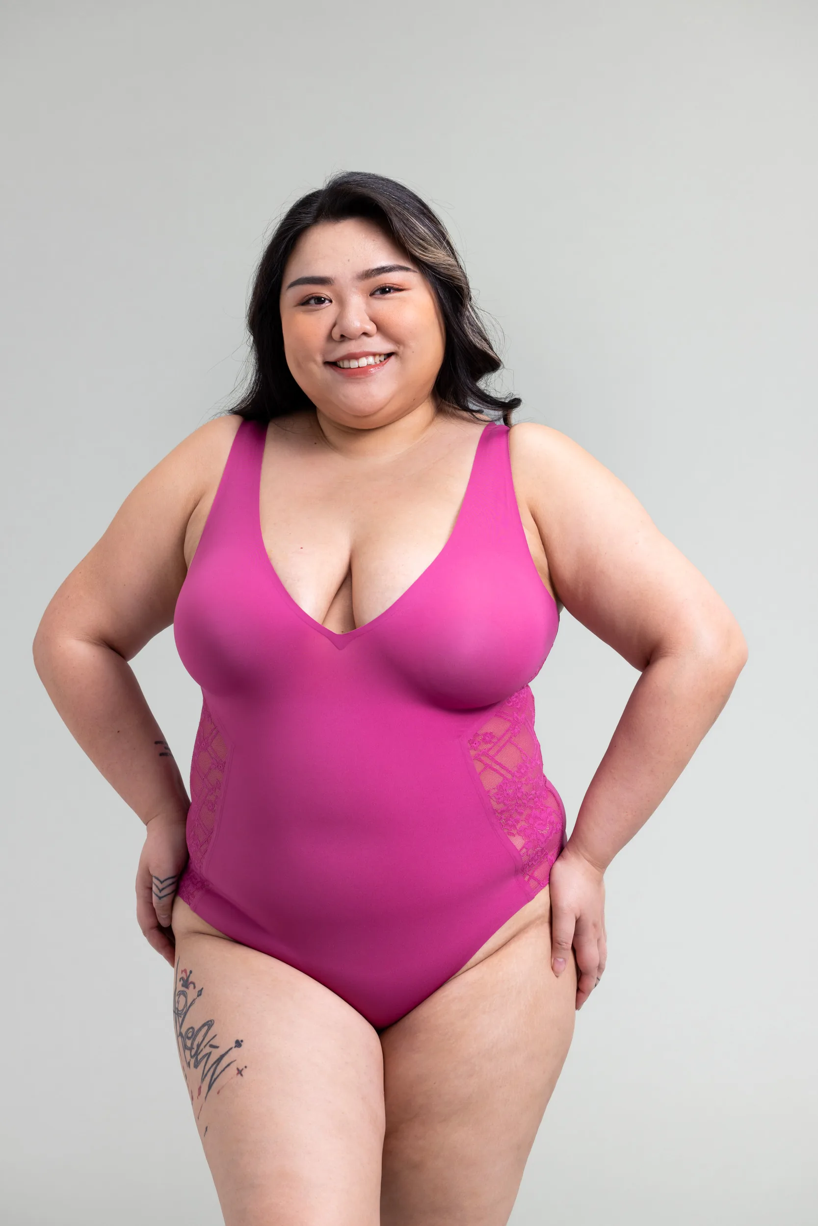 Deep V Neckline Bodysuit