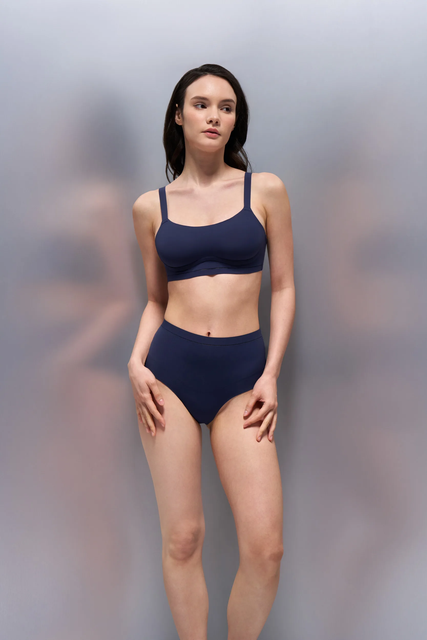 Bonded Unlined Bralette & Bonded Mid-waisted Cheeky Panty