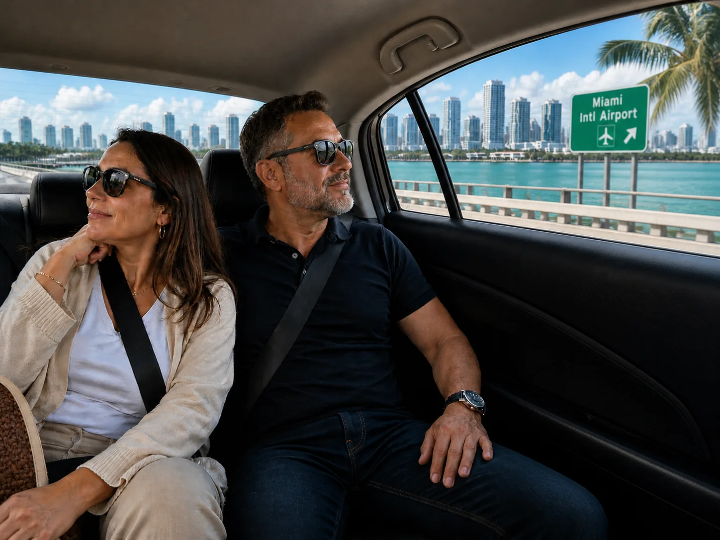 Couple enjoying Miami beach getaway
