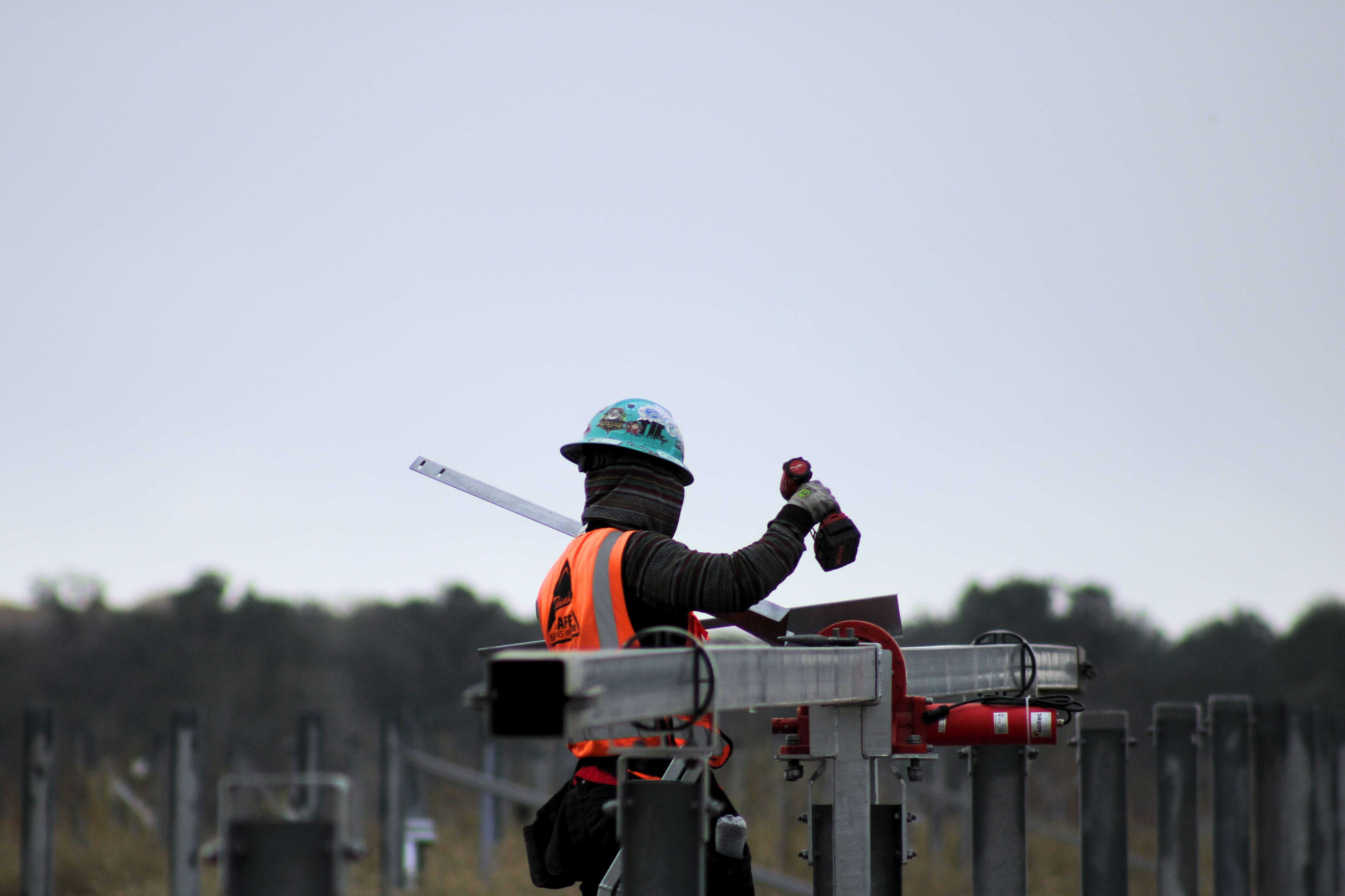 Power Work Force crew on a solar construction site