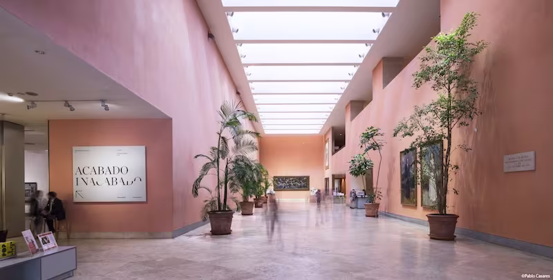 Interior exhibition hall of the Thyssen-Bornemisza Museum in Madrid