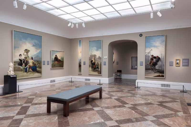 Paintings by Goya on display inside the Prado Museum in Madrid