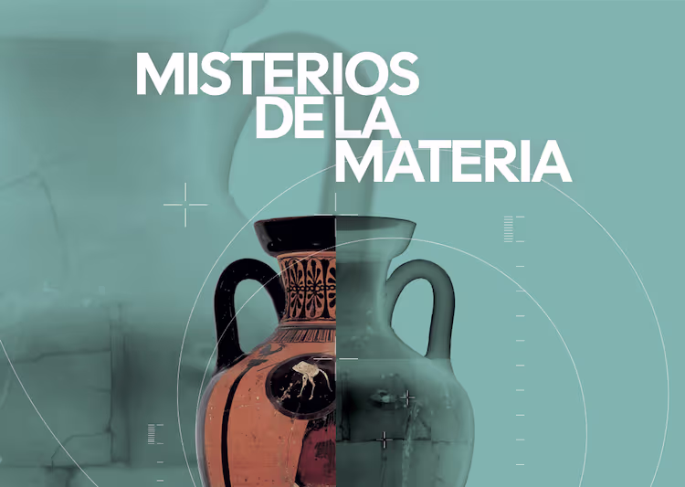Poster of Misterios de la materia exhibition at the MAN
