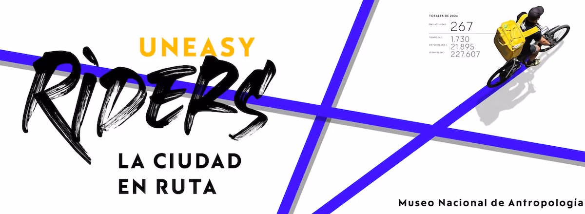 Cartel de la exposición fotográfica gratuita en Madrid titulada Uneasy Rider