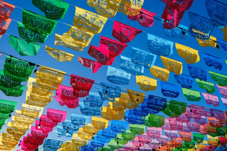 Mexican paper decoration "papel picado" in Madrid
