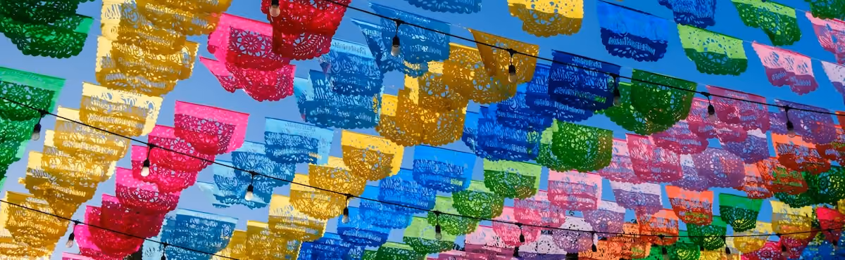 Mexican paper decoration "papel picado" in Madrid