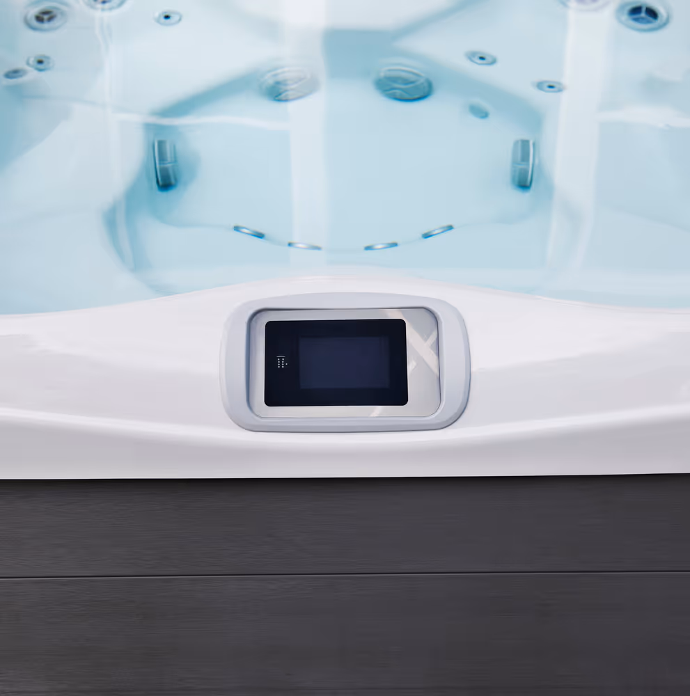 Close-up of X Series spa controls.