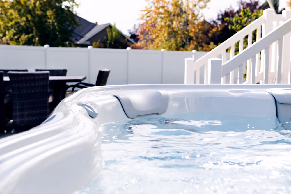 Interior seating view of an X Series spa with water jets.