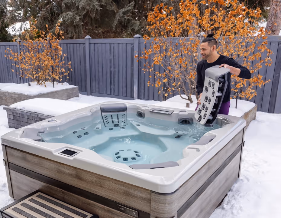 A man demonstrating A Series JetPak removal and installation.