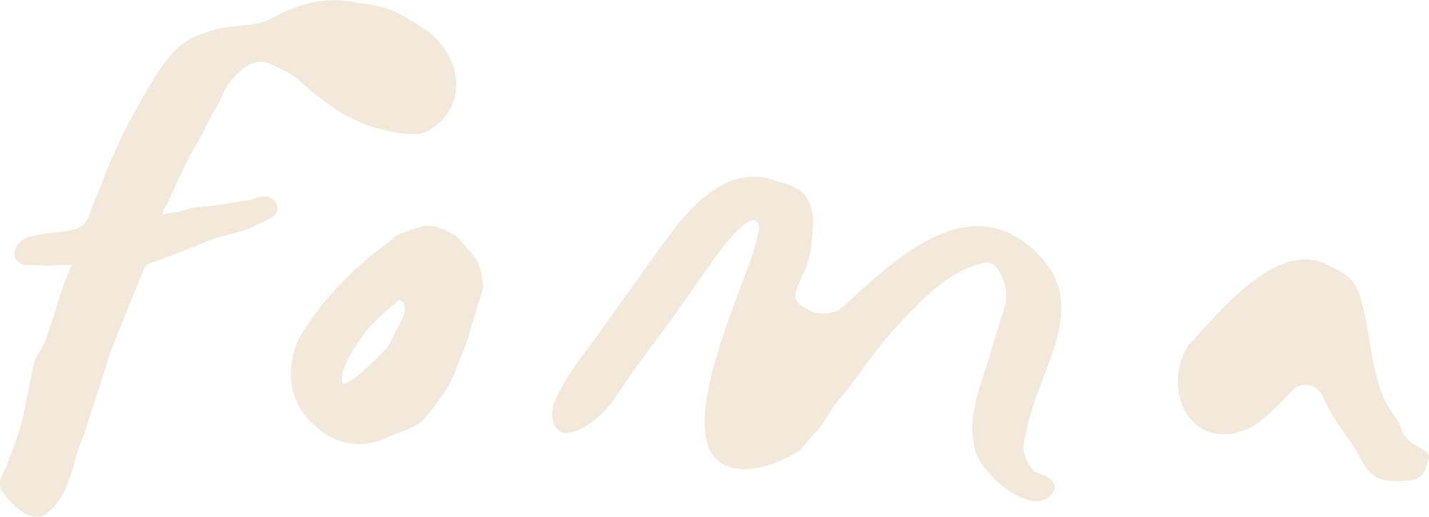 Stylized script text reading Foma in a cream color on white background.