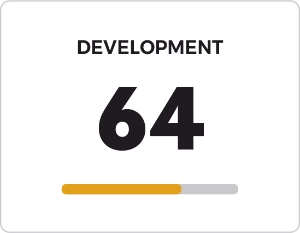 Card with the word DEVELOPMENT and the number 64.