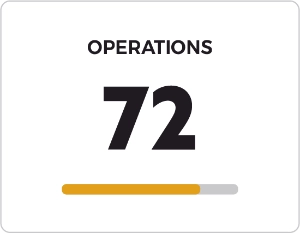 Card with the word OPERATIONS and the number 72.
