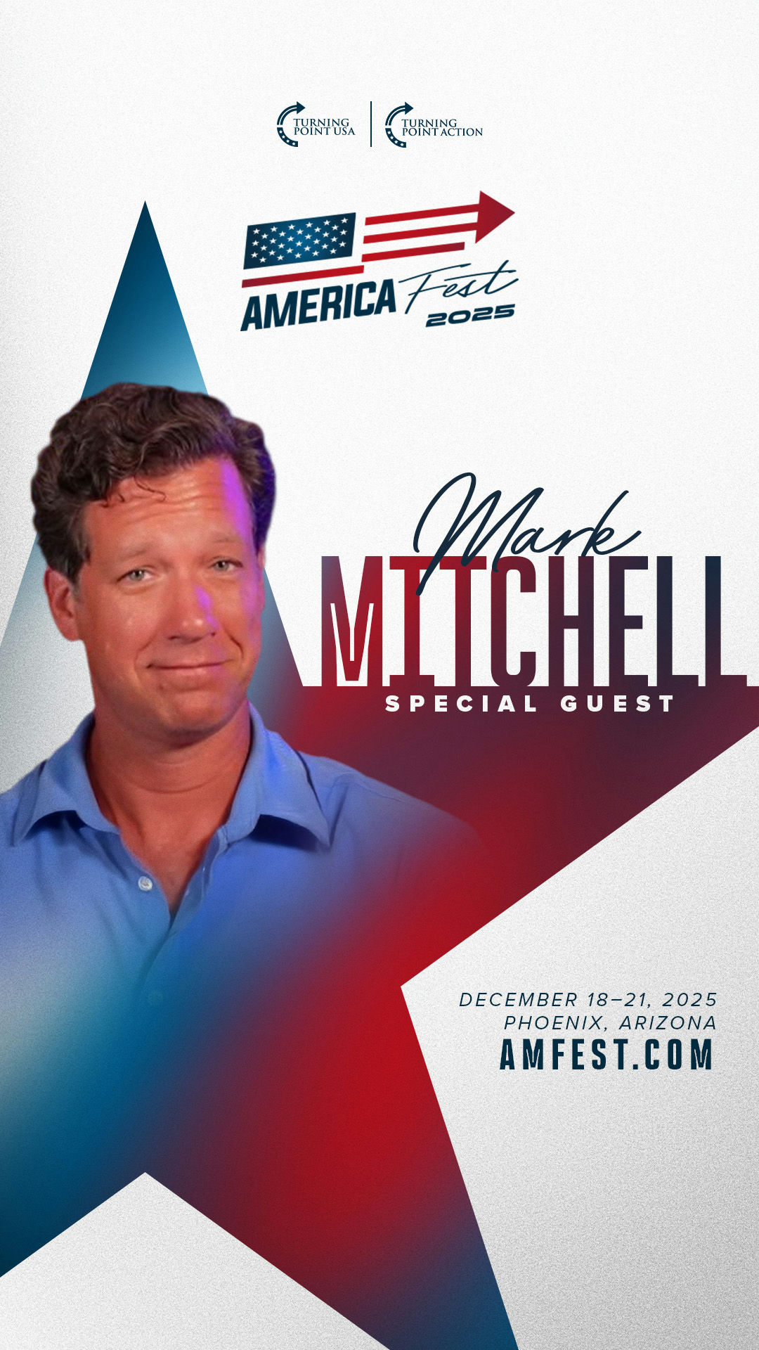 Mark Mitchell billed as Special Guest at AmericaFest 2025, Turning Point USA