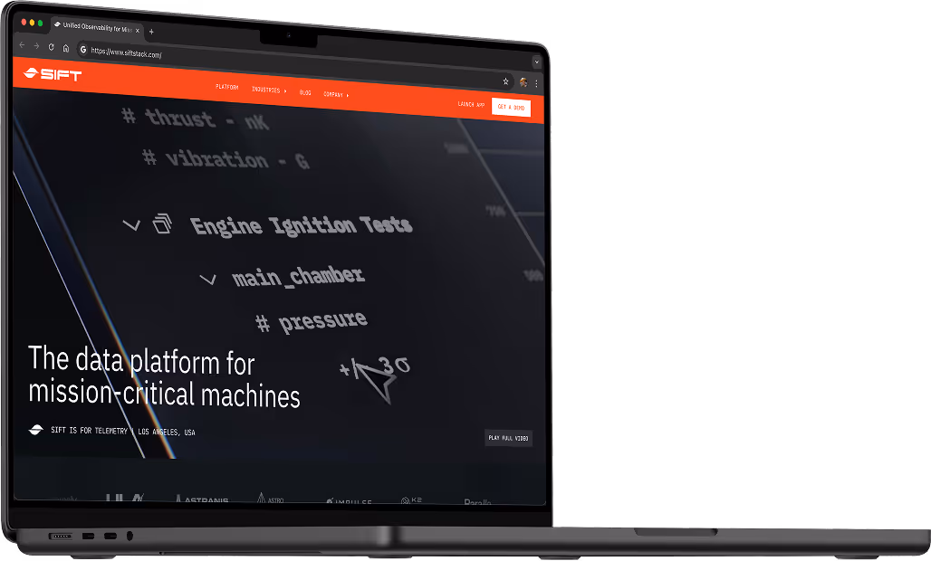 Sift website displayed on a MacBook