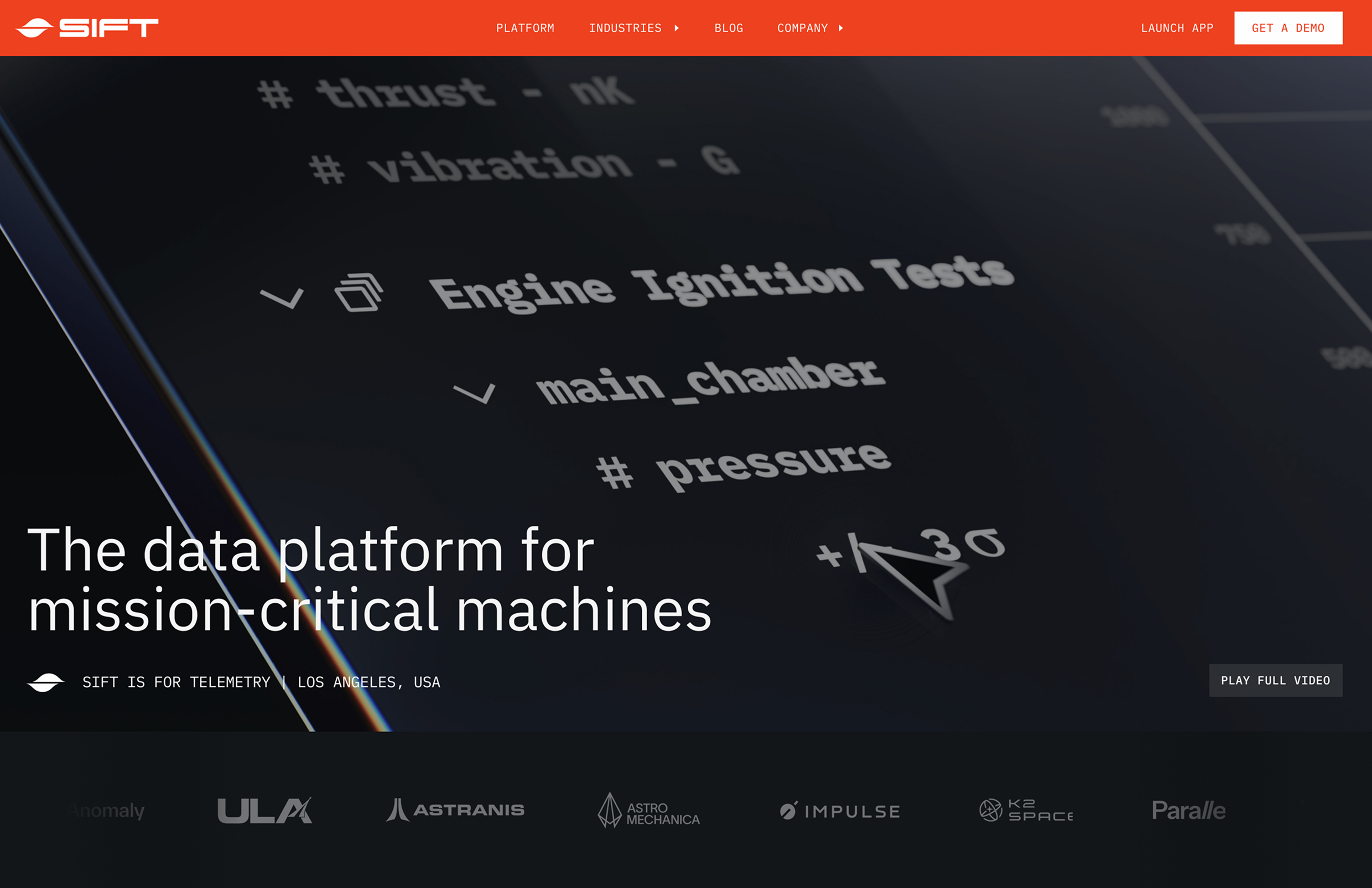 preview of sift's website hero section design