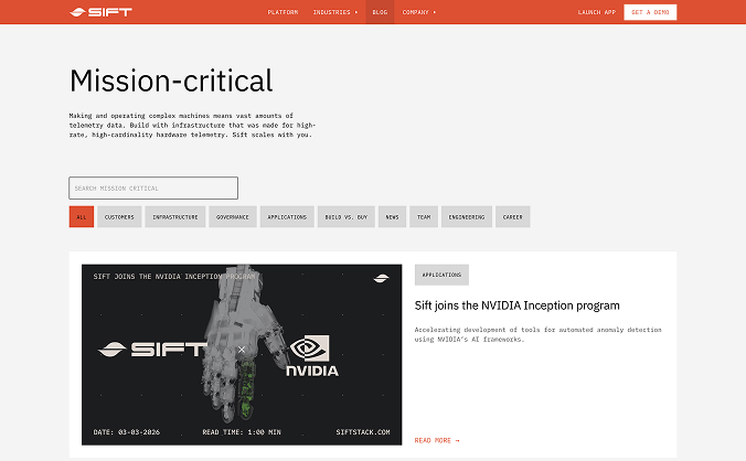 preview of sift's website design