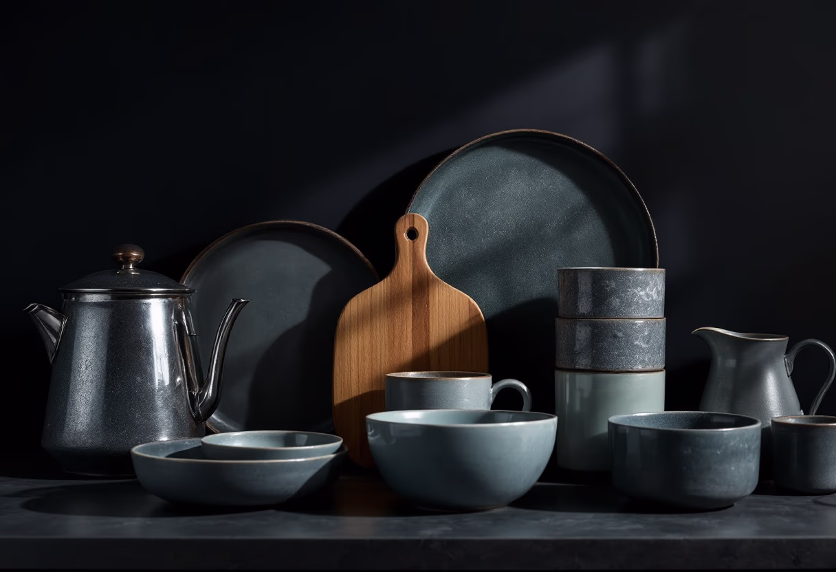 image of kitchenware on a shelf