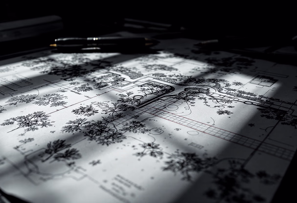 image of garden blueprints for a landscaping service