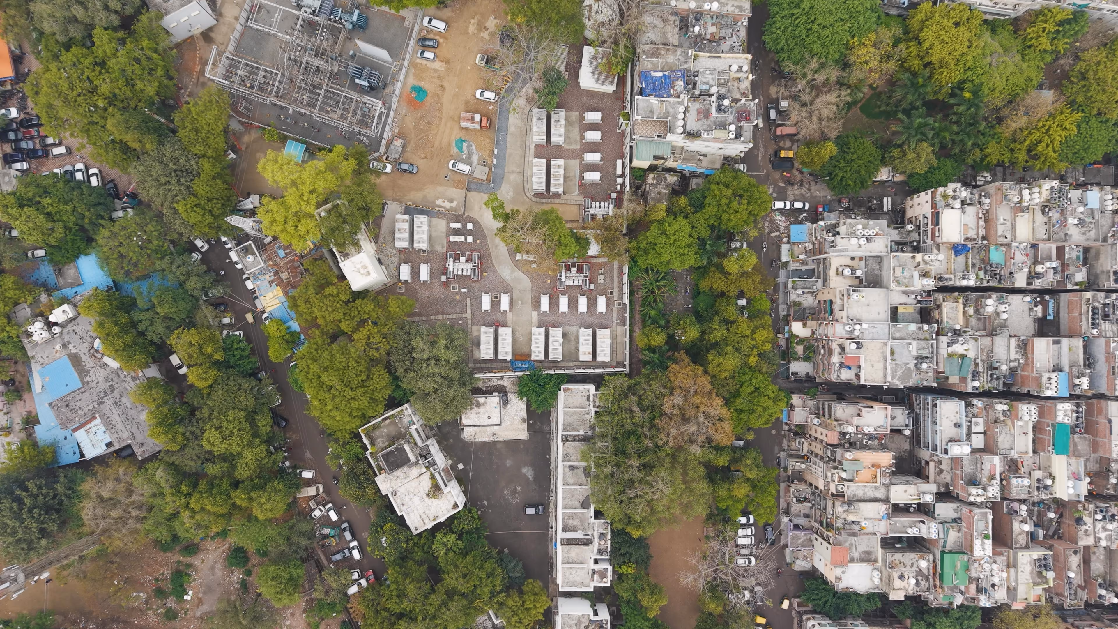 Aerial view of the Kilokari battery energy storage site in New Delhi, India
