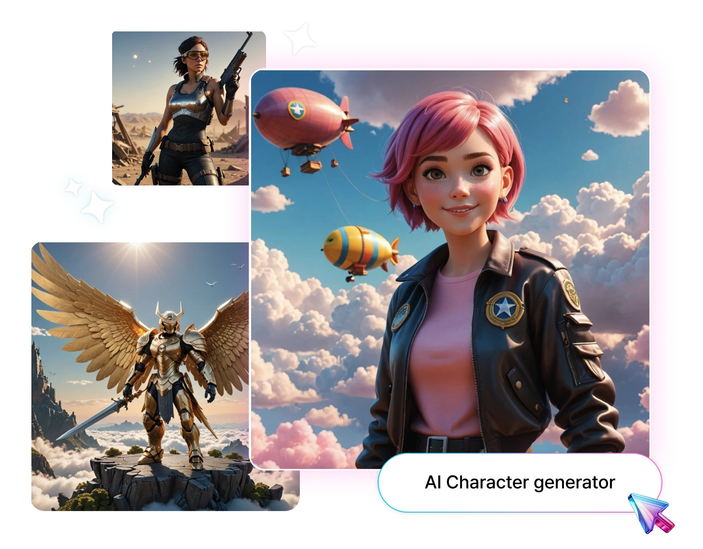 Example characters generated using Miricanvas AI Character Generator