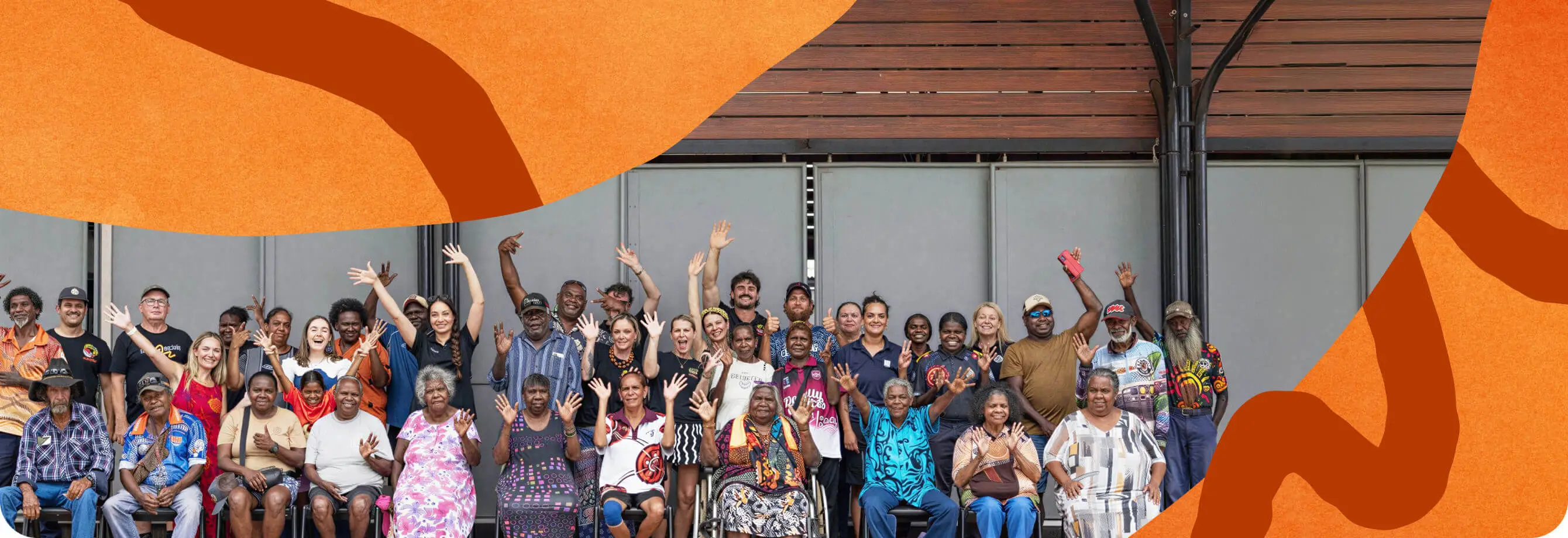 Community members gathered together on Country at an Indigital event