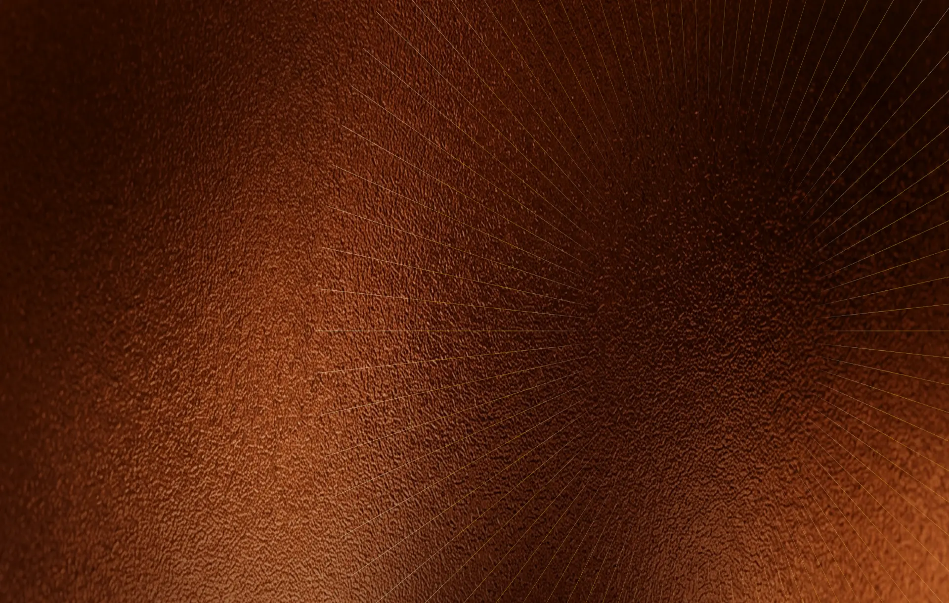 Brown textured surface with subtle radiating lines from the right center.