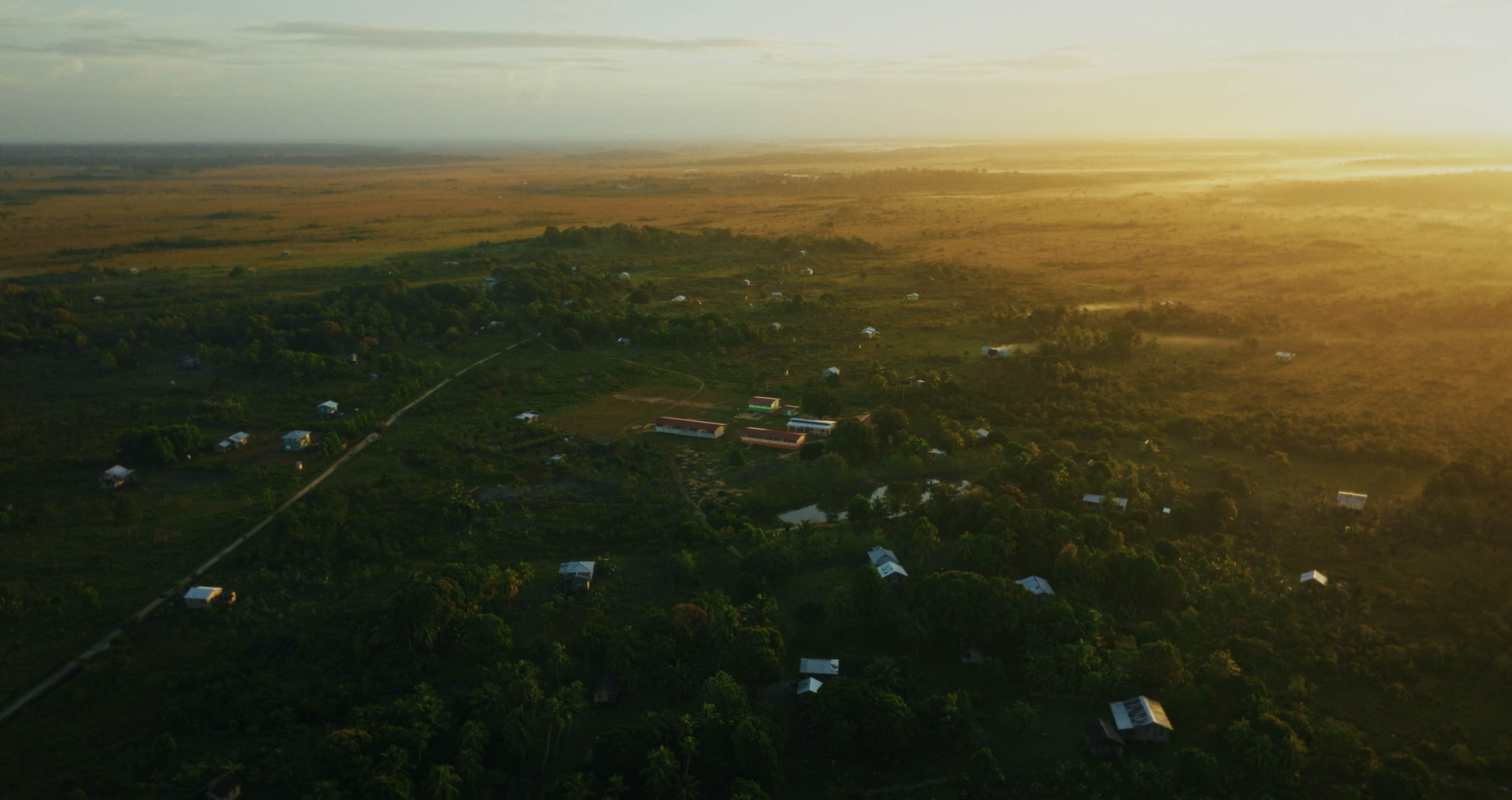 Forest landscape at sunrise in La Mosquitia