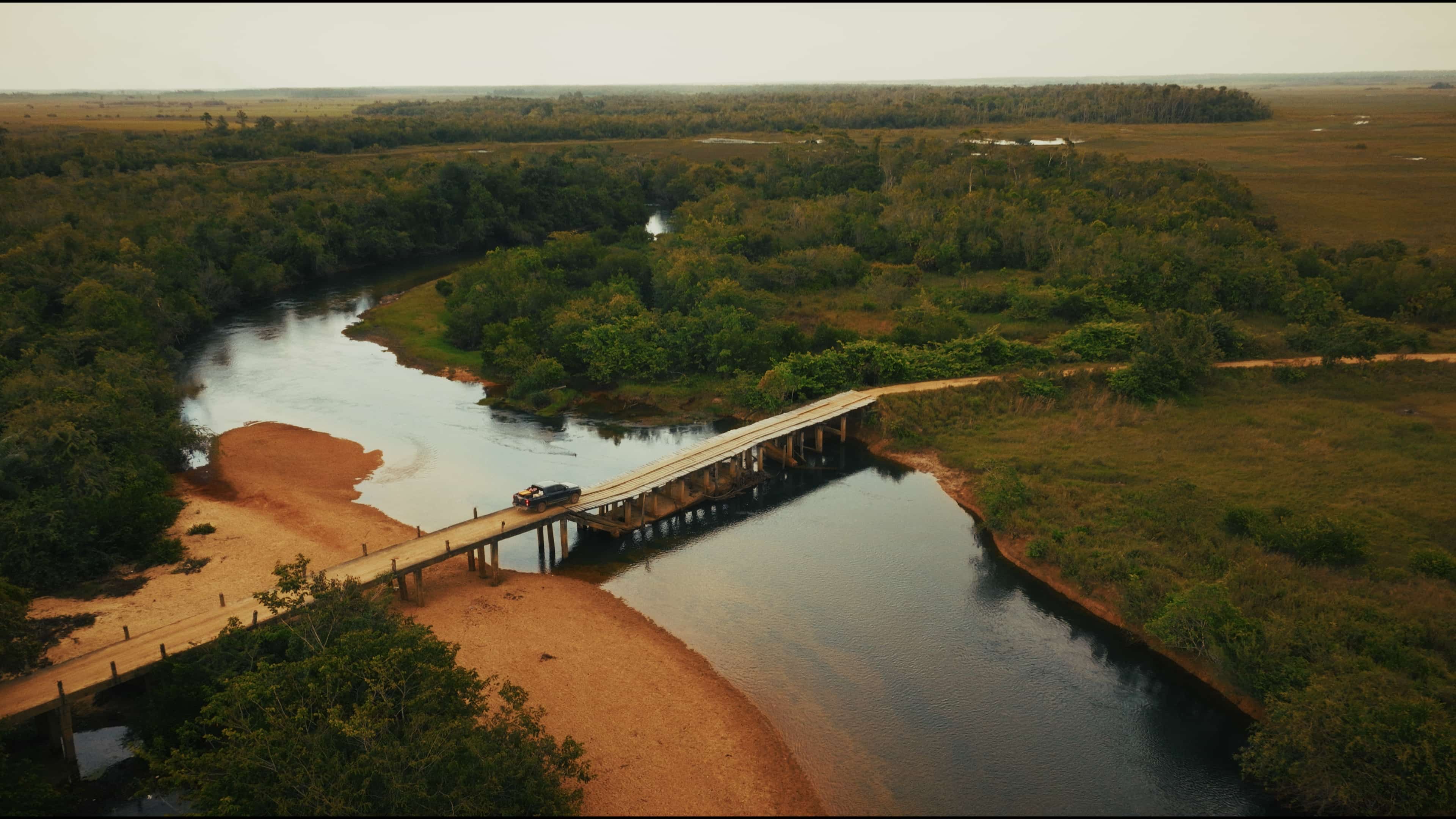 Aerial view of the road through La Mosquitia