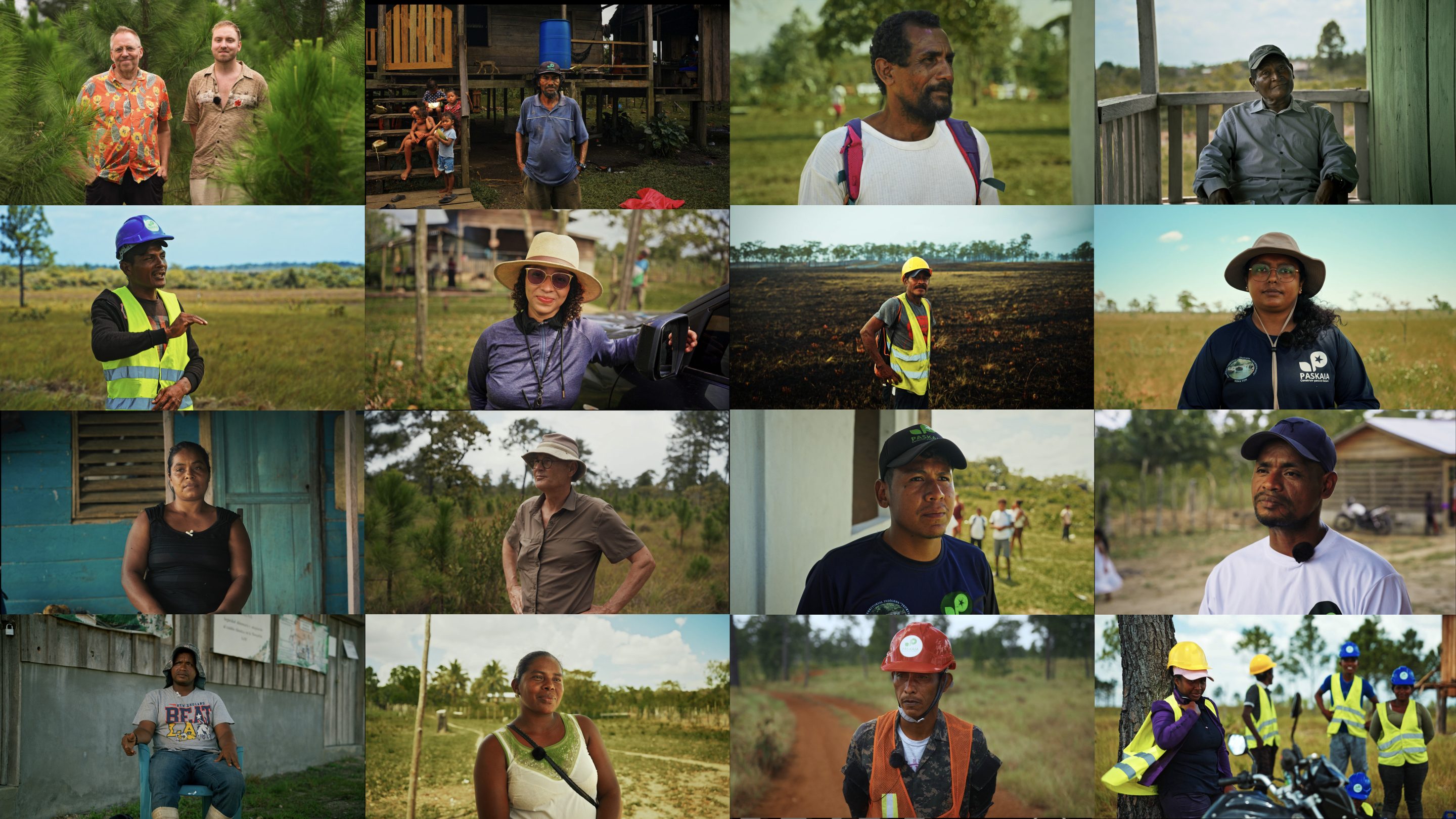 Portraits of the people behind Paskaia: Miskito community members, fire brigade members and the Paskaia team in La Mosquitia, Honduras
