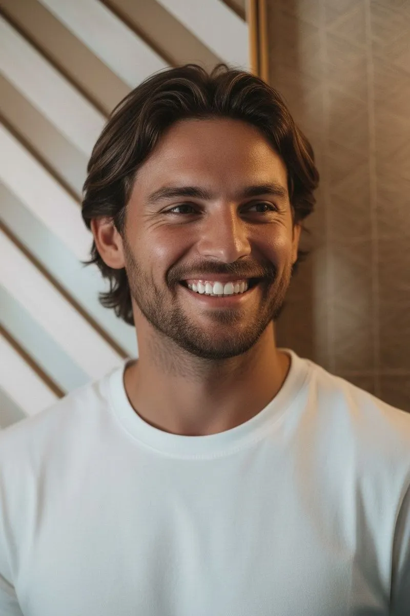A man with a beard smiling at the camera.