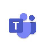 Microsoft Teams logo with a purple 'T' and stylized people icons.