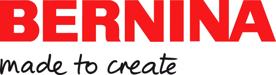 BERNINA brand name in red with the slogan made to create beneath it.