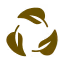 Three green arrows forming a recycling triangle symbol on a white background.